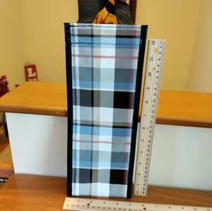 Vera Bradley Plaid Wine Bottle Market Tote Bag